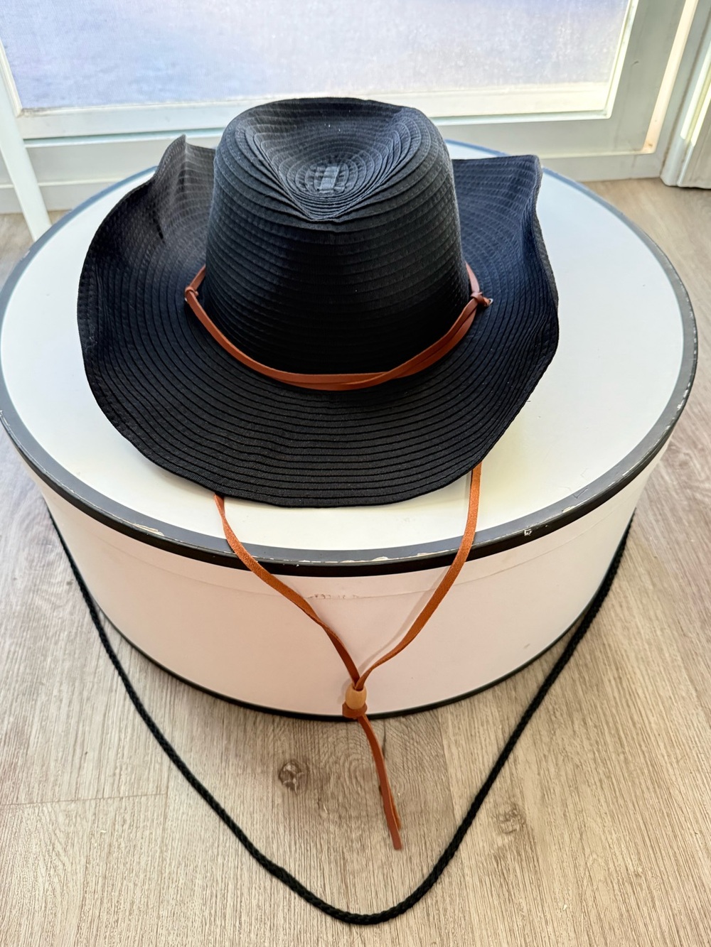 san diego hat company sadie black packable cowboy western summer sun hat OSF NEW - Picture 4 of 6